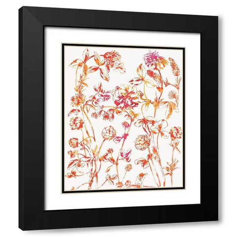 Orange Bloom I Black Modern Wood Framed Art Print with Double Matting by Jensen, Asia