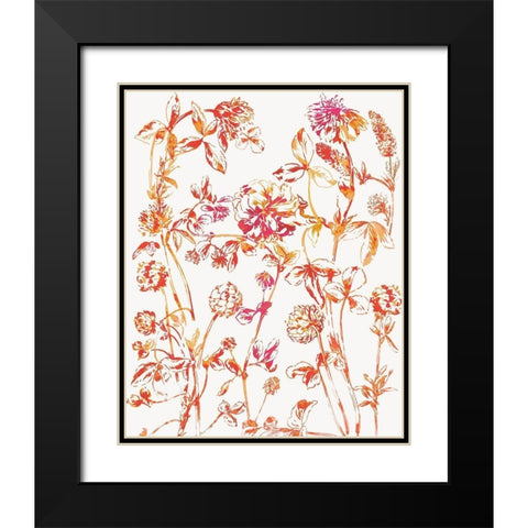 Orange Bloom I Black Modern Wood Framed Art Print with Double Matting by Jensen, Asia