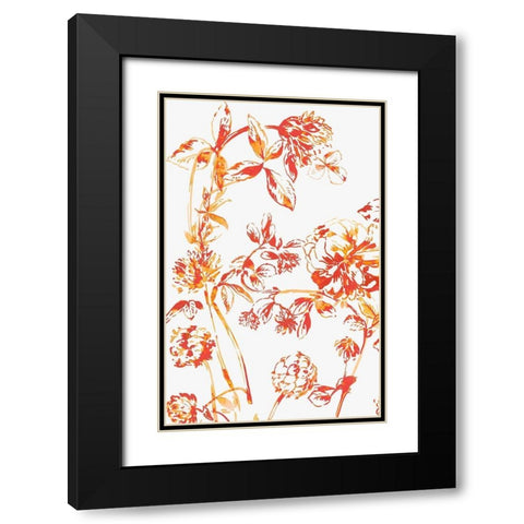 Orange Bloom II Black Modern Wood Framed Art Print with Double Matting by Jensen, Asia
