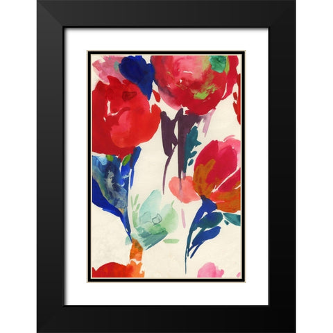 Fresh Spring Florals II  Black Modern Wood Framed Art Print with Double Matting by Jensen, Asia