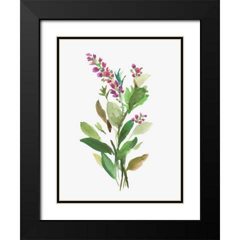 Forest Flower Black Modern Wood Framed Art Print with Double Matting by Jensen, Asia