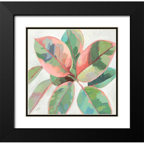 Pink Ficus II Black Modern Wood Framed Art Print with Double Matting by Jensen, Asia
