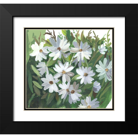 Daisy Field Black Modern Wood Framed Art Print with Double Matting by Jensen, Asia