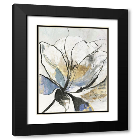Outlined Floral I Black Modern Wood Framed Art Print with Double Matting by Jensen, Asia
