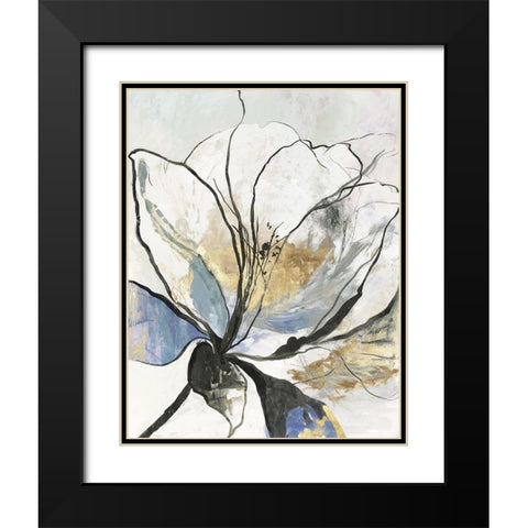 Outlined Floral I Black Modern Wood Framed Art Print with Double Matting by Jensen, Asia