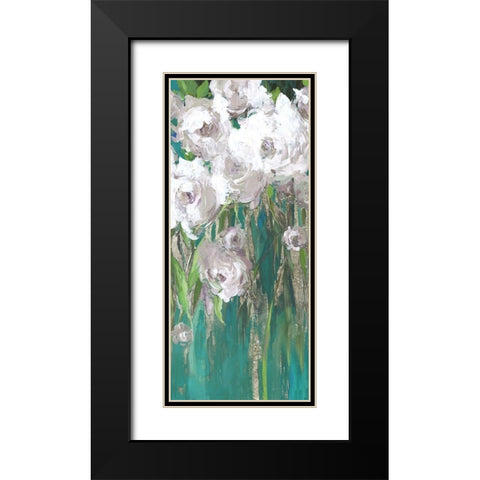 Roses on Teal I  Black Modern Wood Framed Art Print with Double Matting by Jensen, Asia