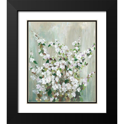 Teal Bloom Black Modern Wood Framed Art Print with Double Matting by Jensen, Asia