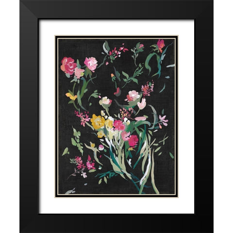 Midnight Blooming Botanicals I  Black Modern Wood Framed Art Print with Double Matting by Jensen, Asia