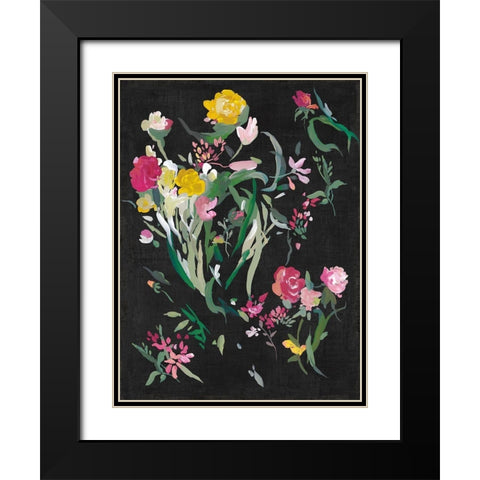 Midnight Blooming Botanicals II Black Modern Wood Framed Art Print with Double Matting by Jensen, Asia