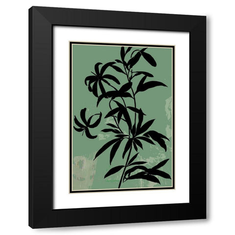Green Silhouette I  Black Modern Wood Framed Art Print with Double Matting by Jensen, Asia