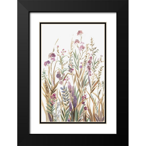 Fields of Wild Pink I  Black Modern Wood Framed Art Print with Double Matting by Jensen, Asia