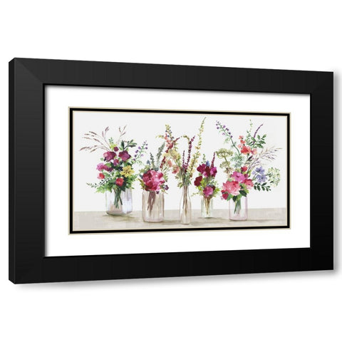 Rows of Glass Flowers  Black Modern Wood Framed Art Print with Double Matting by Jensen, Asia