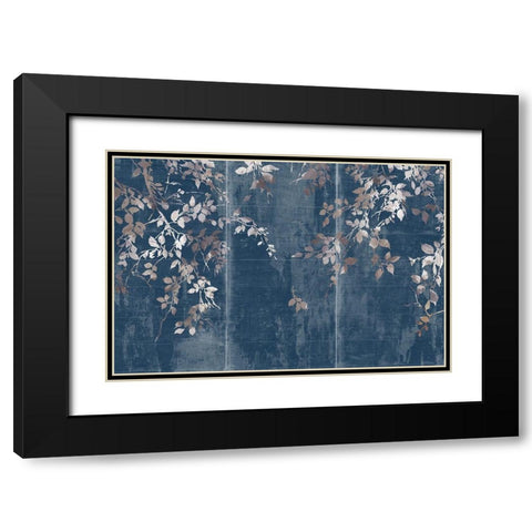 Indigo Japanese Garden  Black Modern Wood Framed Art Print with Double Matting by Jensen, Asia
