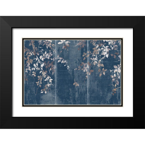 Indigo Japanese Garden  Black Modern Wood Framed Art Print with Double Matting by Jensen, Asia