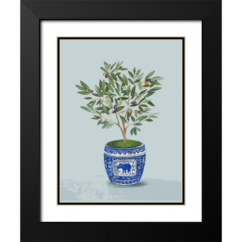 Olive Tree  Black Modern Wood Framed Art Print with Double Matting by Jensen, Asia