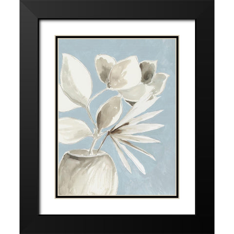 Tropic Blue Vase II  Black Modern Wood Framed Art Print with Double Matting by Jensen, Asia