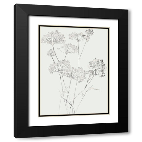 White Delicate I  Black Modern Wood Framed Art Print with Double Matting by Jensen, Asia