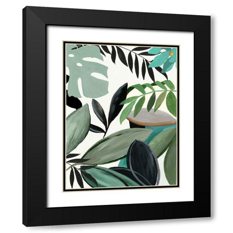 Multi Tropic I  Black Modern Wood Framed Art Print with Double Matting by Jensen, Asia