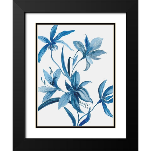 Blue Orchid II  Black Modern Wood Framed Art Print with Double Matting by Jensen, Asia