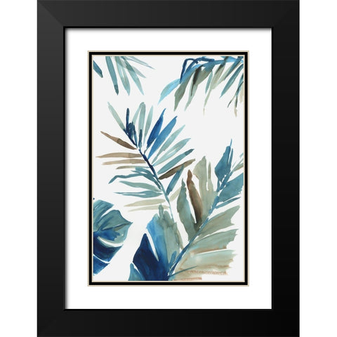 Blue Tropical Heat I  Black Modern Wood Framed Art Print with Double Matting by Jensen, Asia