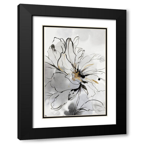 Floral Sketch I Black Modern Wood Framed Art Print with Double Matting by Jensen, Asia