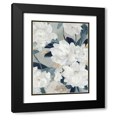 Ocean Blue Floral Beauty I Black Modern Wood Framed Art Print with Double Matting by Jensen, Asia