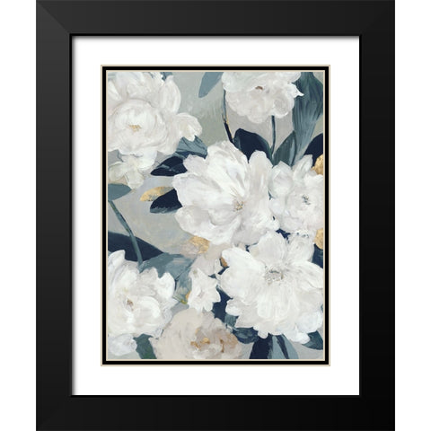 Ocean Blue Floral Beauty I Black Modern Wood Framed Art Print with Double Matting by Jensen, Asia