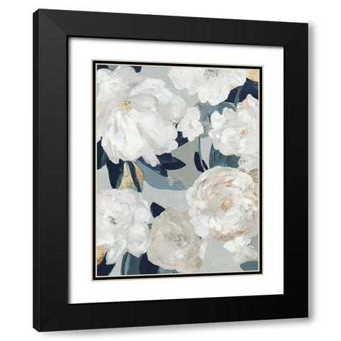 Ocean Blue Floral Beauty II Black Modern Wood Framed Art Print with Double Matting by Jensen, Asia
