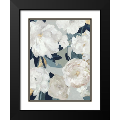 Ocean Blue Floral Beauty II Black Modern Wood Framed Art Print with Double Matting by Jensen, Asia