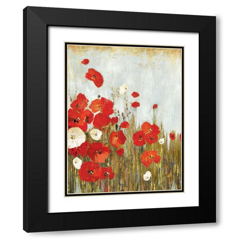 Poppies in the Wind Black Modern Wood Framed Art Print with Double Matting by Jensen, Asia