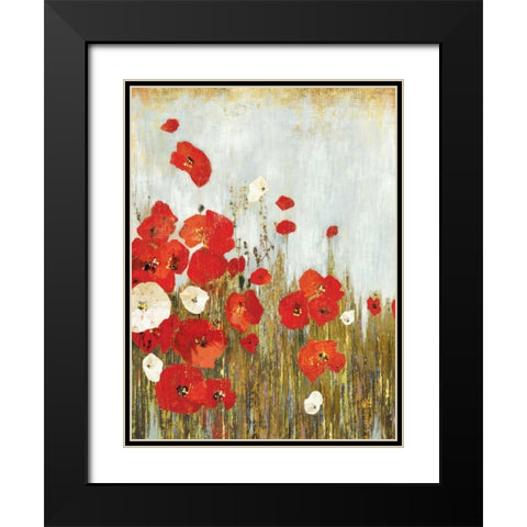 Poppies in the Wind Black Modern Wood Framed Art Print with Double Matting by Jensen, Asia