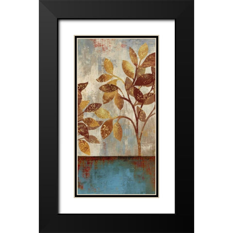Bronze Leaves I Black Modern Wood Framed Art Print with Double Matting by Jensen, Asia