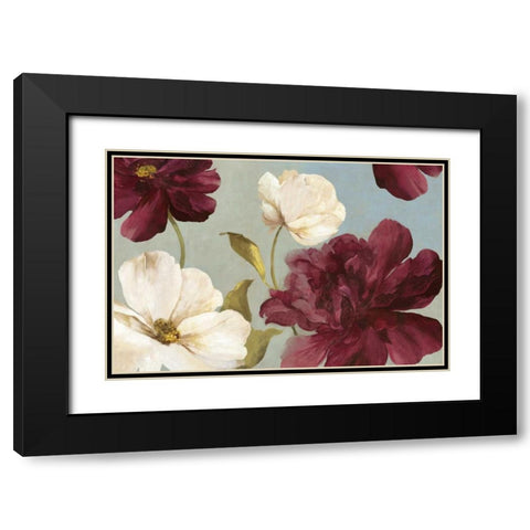 Deep Peonies II Black Modern Wood Framed Art Print with Double Matting by Jensen, Asia