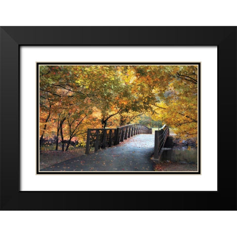 Autumn Overpass Black Modern Wood Framed Art Print with Double Matting by Jenney, Jessica