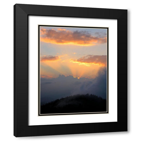 Smoky Mountain Sunset Black Modern Wood Framed Art Print with Double Matting by West, James
