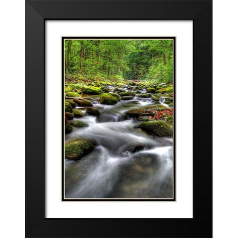 Smoky Mountain Tranquility Black Modern Wood Framed Art Print with Double Matting by West, James