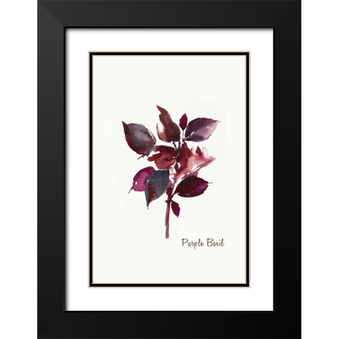Purple Basil - Mini Black Modern Wood Framed Art Print with Double Matting by Jensen, Asia