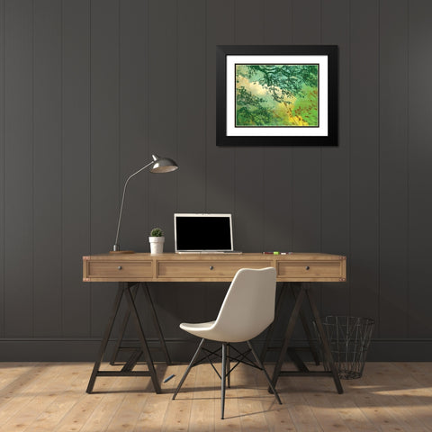 Branches and Clouds Black Modern Wood Framed Art Print with Double Matting by McMasters, James