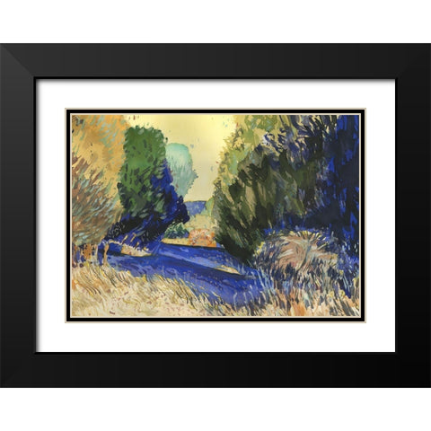 Albion Cedars Black Modern Wood Framed Art Print with Double Matting by Kelley, Brian