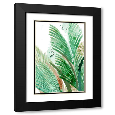 Lush Palm I Black Modern Wood Framed Art Print with Double Matting by Kouta, Flora