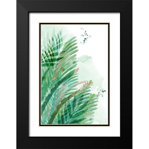 Lush Palm II  Black Modern Wood Framed Art Print with Double Matting by Kouta, Flora