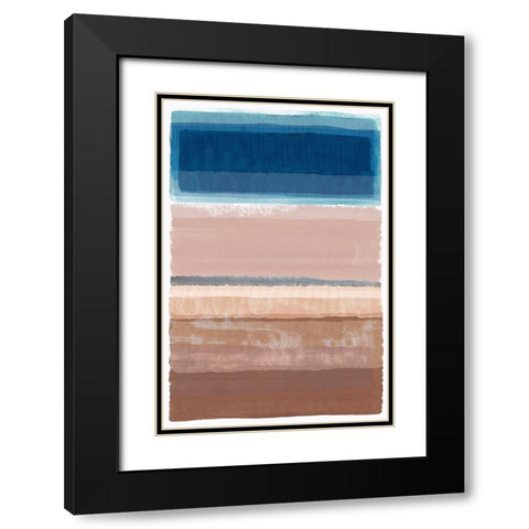 On the Blue Horizon III Black Modern Wood Framed Art Print with Double Matting by Kouta, Flora