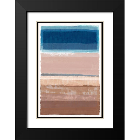 On the Blue Horizon III Black Modern Wood Framed Art Print with Double Matting by Kouta, Flora
