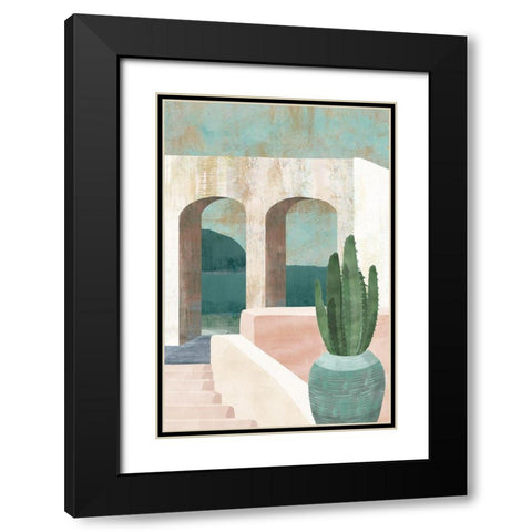 Sunbaked Archway II Black Modern Wood Framed Art Print with Double Matting by Kouta, Flora