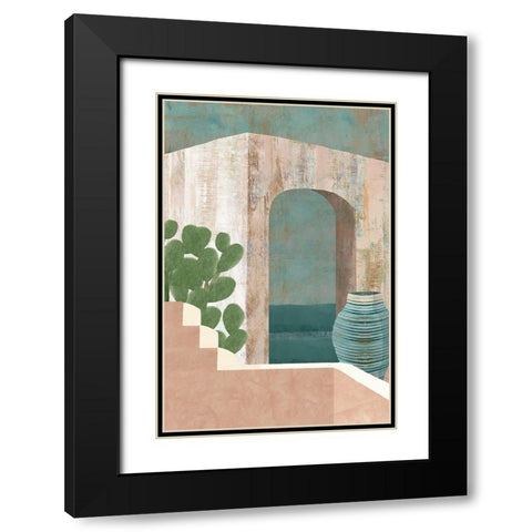 Sunbaked Archway III Black Modern Wood Framed Art Print with Double Matting by Kouta, Flora