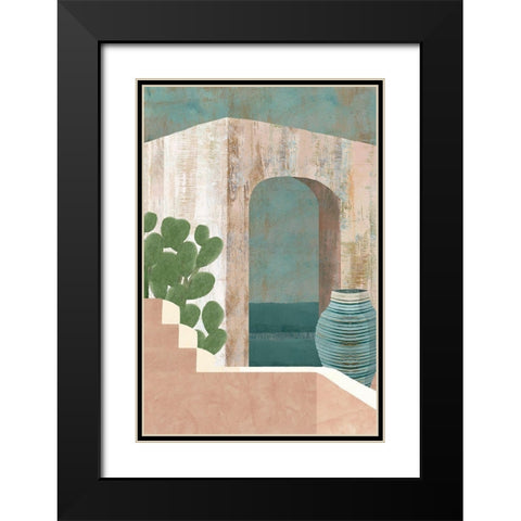 Sunbaked Archway III Black Modern Wood Framed Art Print with Double Matting by Kouta, Flora