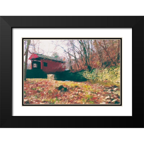 Henry Bridge Black Modern Wood Framed Art Print with Double Matting by Curinga, Kim