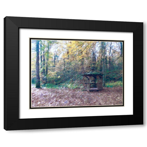 Woodland Gazebo Black Modern Wood Framed Art Print with Double Matting by Curinga, Kim