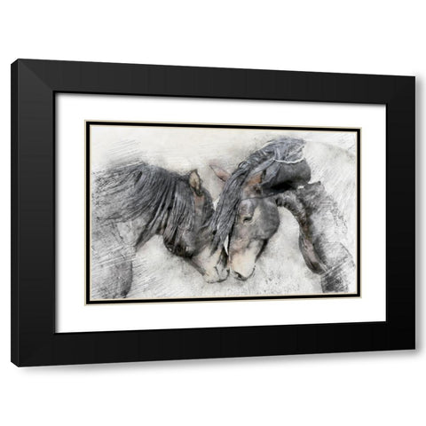Equine Friendship Black Modern Wood Framed Art Print with Double Matting by Curinga, Kim