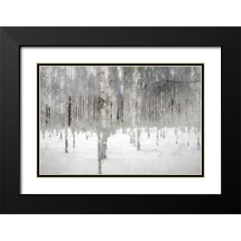 Birches In Fog Black Modern Wood Framed Art Print with Double Matting by Curinga, Kim